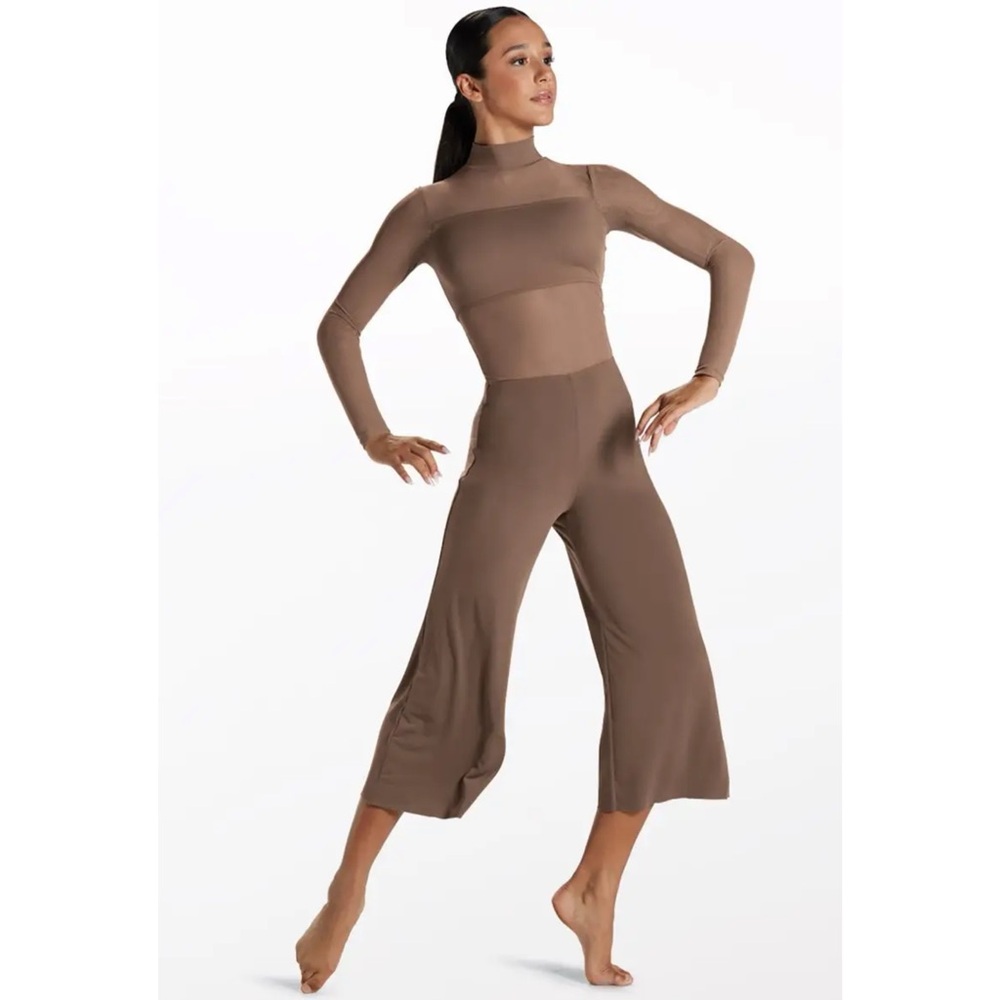 Balera Tan Mesh Culotte Unitard MC Contemporary Dance Costume
